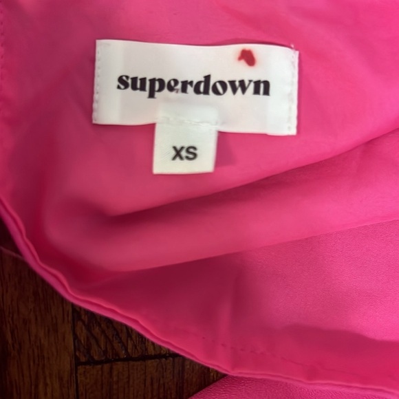 Revolve Superdown Kaycie Drape Neck Romper in Hot Pink elastic waist NWT - Picture 7 of 9